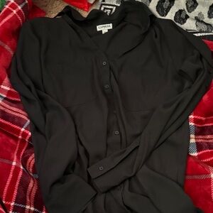 Express Women's Classic Black Button Down Shirt